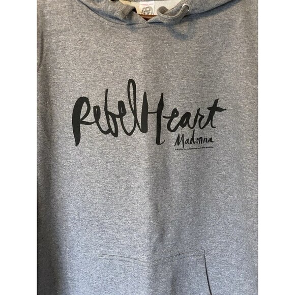 Madonna Rebel Heart Tour 2015 Gray Pullover Hoodie Men's XL Boy Toy New - Picture 4 of 7